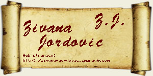 Živana Jordović vizit kartica